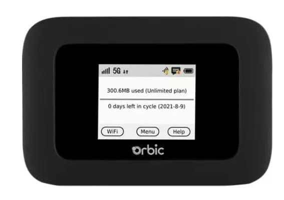 New Orbic Speed 5G & 4G UW Mobile Data Hotspot R500L - Click Image to Close